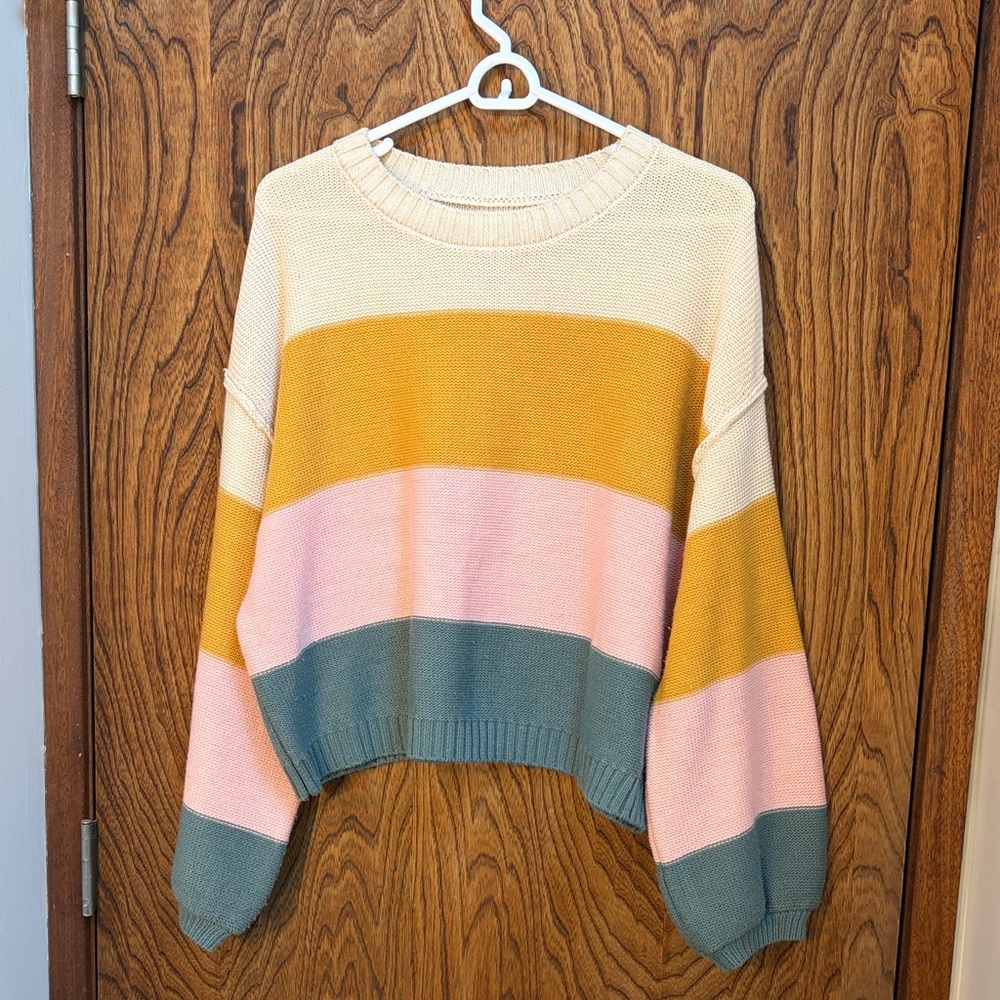 Billabong Multicolor Striped Crew Neck Sweater